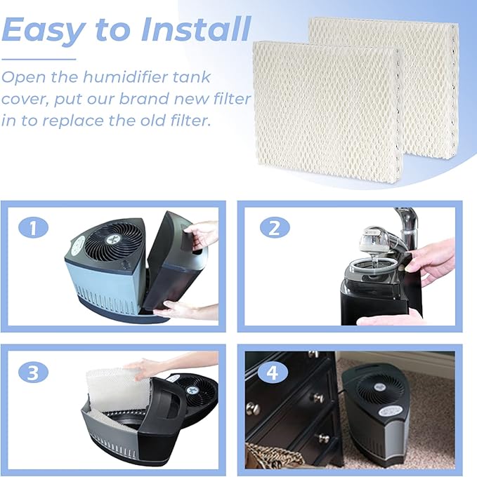 ANTOBLE 2 Pack MD1-0002 Replacement Humidifier Wick Humidifier Filters - Image 4