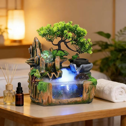 10Inch Bonsai Tree Rock ​Water Fountains Indoor Tabletop Waterfall Humidifier - Image 9