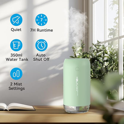 Portable Mini Humidifier, KQLKJ 350ml Small Cool Mist Humidifier, USB Personal - Image 2