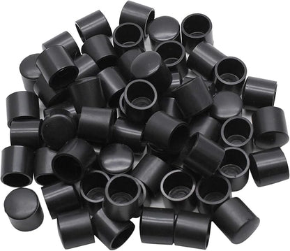 60Pcs Round Rubber End Caps 1/2" ID Vinyl Flexible Bolt Chair Foot Covers Screw by Bonsicoky