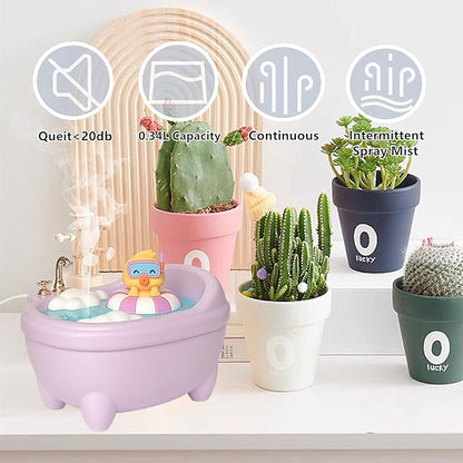 Cute Humidifier for Bedroom, Top Fill 0.34L Desk Mini Humidifier Aroma Diffuser - Image 3