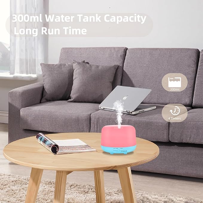 300ML Air Diffuser for Essential Oils, Ultrasonic Aromatherapy Diffuser - Image 5