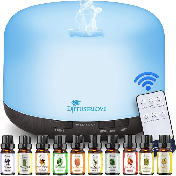 Diffuserlove Essential Oil Diffuser 500ML Aromatherapy Diffuser Mist by Diffuserlove