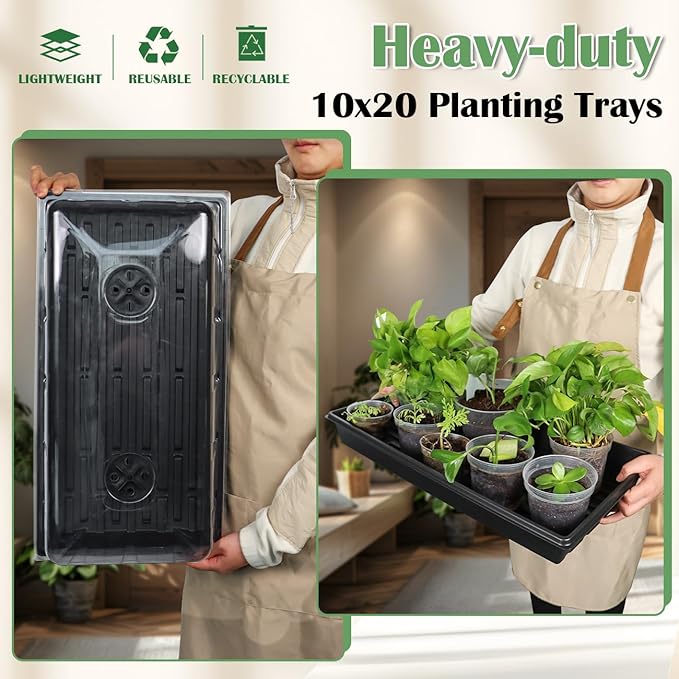 1020 Plant Tray with Tall 7.3'' Dome, Heavy Duty 1020 Trays and Flats with Lid - Image 7