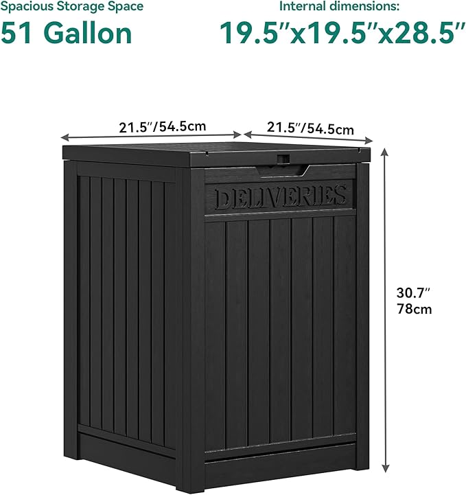 YITAHOME Resin Package Delivery Box 51 Gallon, Secure Lockable Resin Package - Image 8
