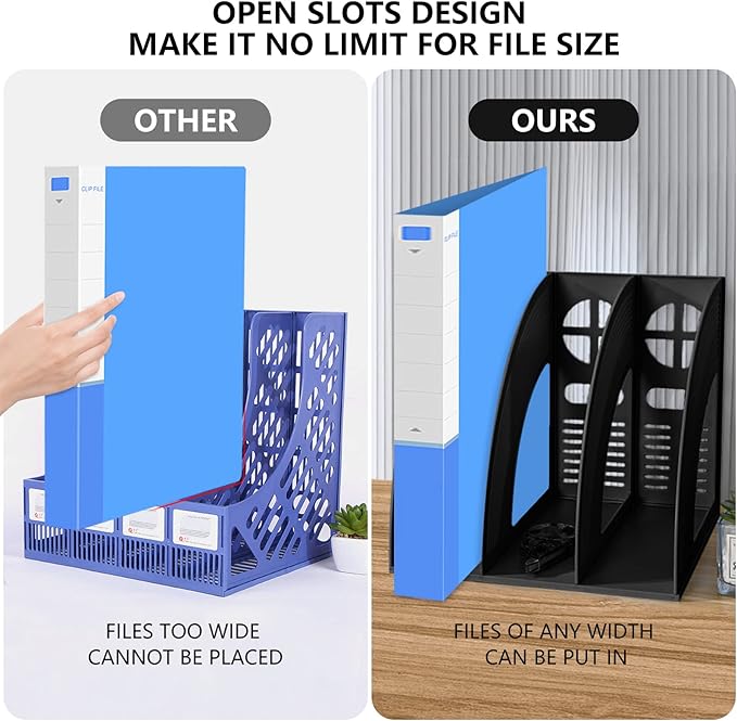 Marte Vanci Magazine File Holder Book Desktop Organizer Plastic Storage Sturdy - Image 5