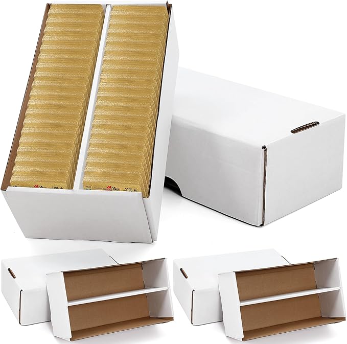 Yexiya 2 Pack 1600 Count Trading/Gaming Card Storage Box 2 Row Cardboard by Yexiya
