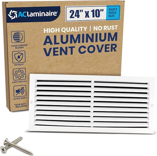 24x10 Inch Air Return Vent Cover Decorative – Premium Aluminum AC Vent Cover by LAMINAIRE