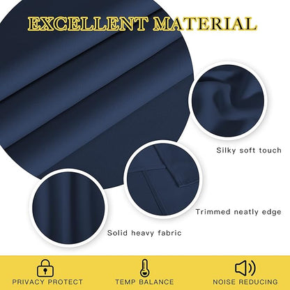 NICETOWN Navy Blue Blackout Curtain - Image 4