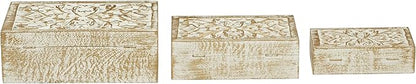 Deco 79 Mango Wood Floral Handmade Decorative Box Decorative Keepsake Boxes - Image 10