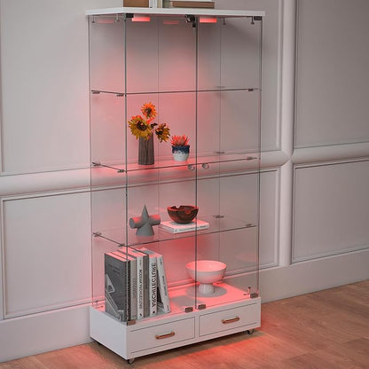 Yoluckea 4 Tier Glass Display Cabinet - Image 9