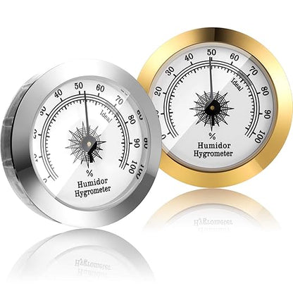 Frienda 2 Pcs Hydrometer 2 Inch Humidity Meter Cigar Humidor Hygrometers Round by Frienda