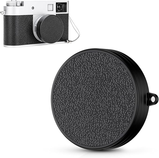 Leather Texture Lens Cap for Fuji X Half, Aluminum Anti-Dust Anti-Scratches by JJC