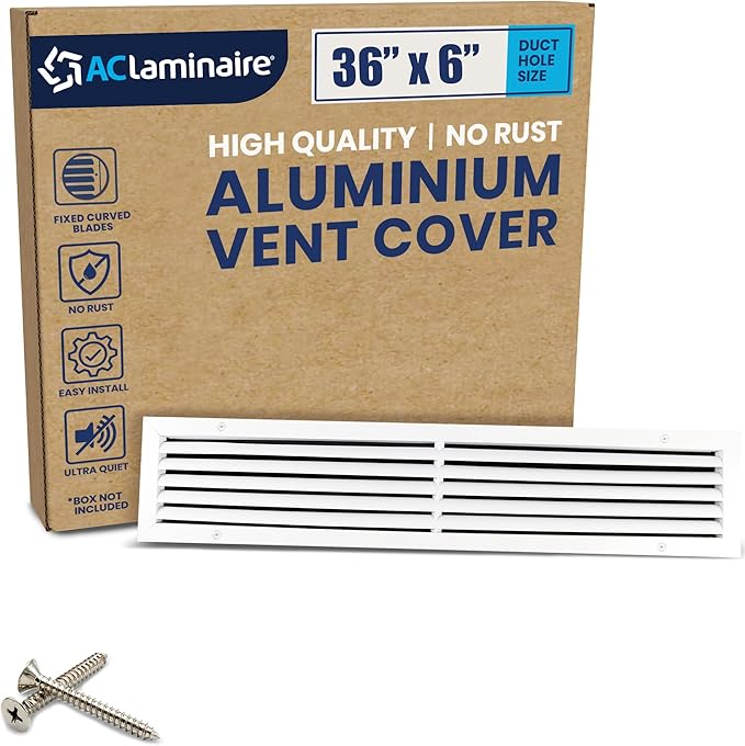 36x6 Inch Air Return Vent Cover Decorative – Premium Aluminum AC Vent Cover by LAMINAIRE