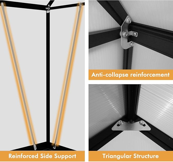 6×7.5FT Greenhouse for Outdoors, Walk-in Greenhouse and Winter Garden Planting - Image 4