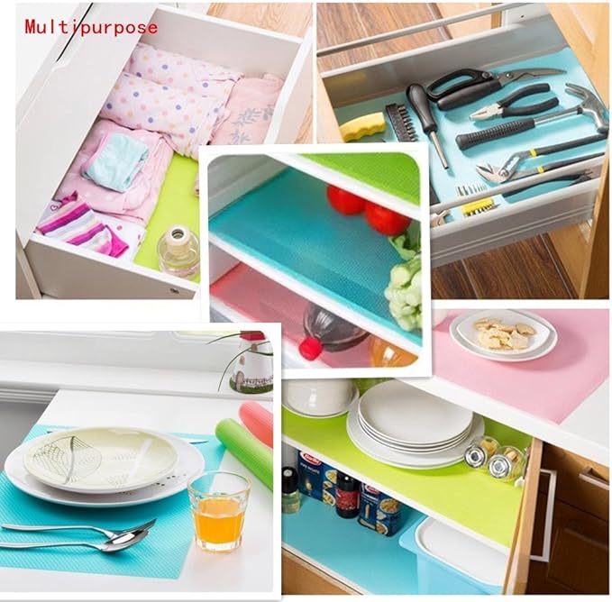 9 Pack Refrigerator Mats, Washable Fridge Mats Liners Easy to Clear Fridge Pads - Image 5