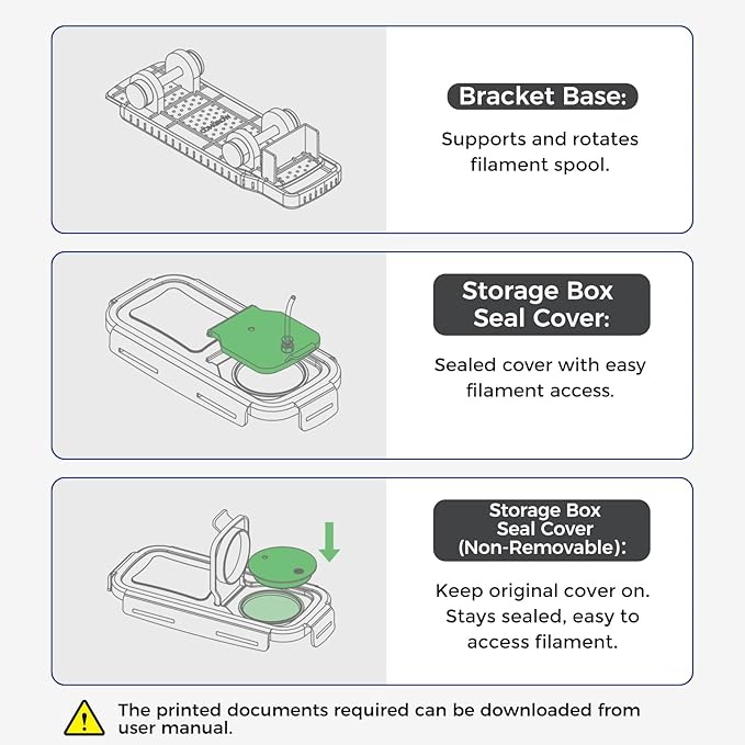 Comgrow 3D Printer Filament Storage Box, Portable Storage Box - Image 8