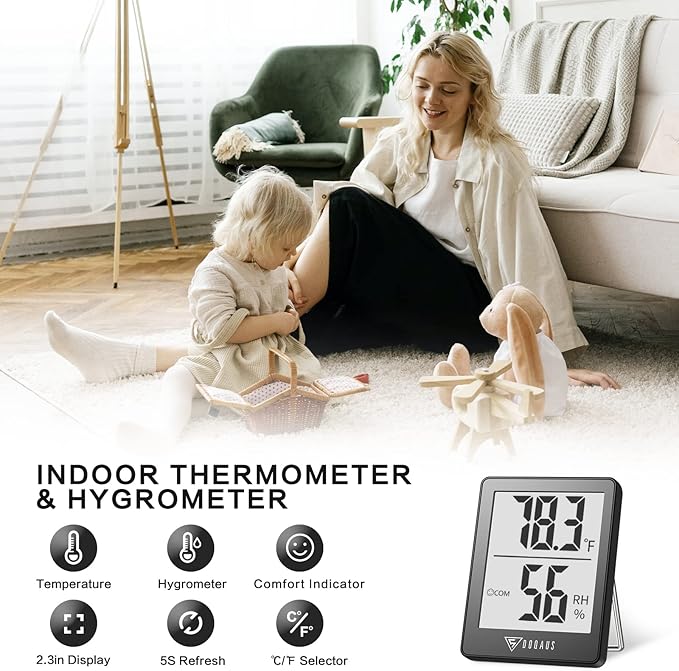 DOQAUS Digital Hygrometer Indoor Thermometer Room Thermometer - Image 2