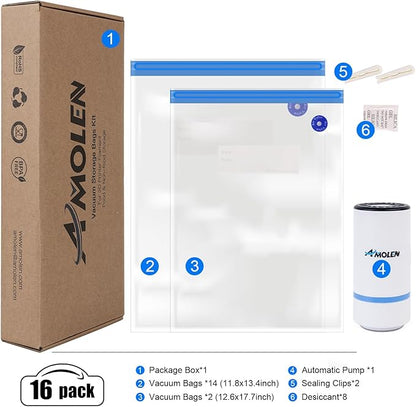 AMOLEN 28PCS Filament Storage Bags Vacuum Kit, Cleaning Drying Sealed 16 Bags - Image 7