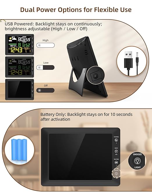 DOOMAY Indoor Outdoor Wireless Weather Station | Digital Thermometer Hygrometer - Image 9