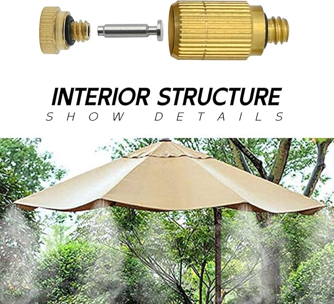 Brass Misting Nozzle, 10 Pack High Pressure Spray 10/24 UNC Anti-drip Fogging - Image 3