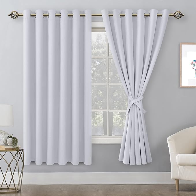 Hiasan Room Darkening Curtains for Bedroom, 70 x 63 Inches - Image 2