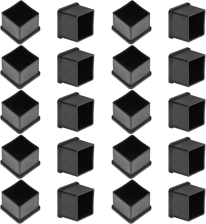 20Pcs Square Furniture Leg Caps 1-3/16" x 1-3/16", Anti-Slip PVC Chair Leg Caps by Bonsicoky