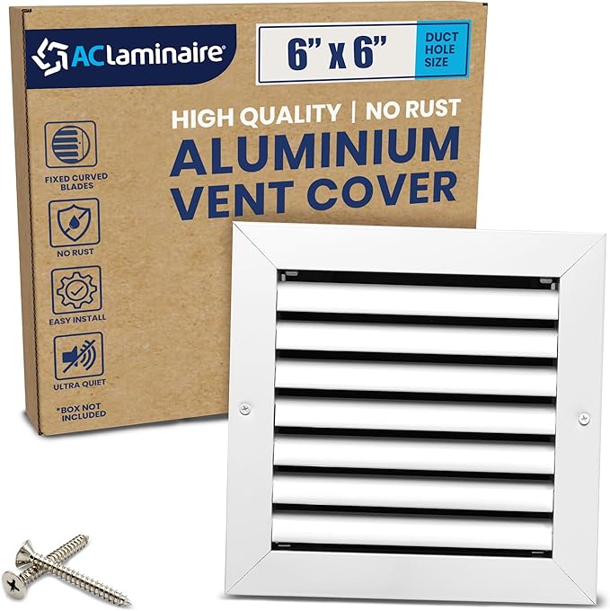 6x6 Inch Air Return Vent Cover Decorative – Premium Aluminum AC Vent Cover by LAMINAIRE