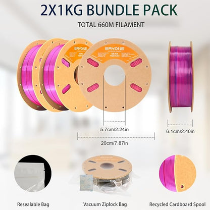 ERYONE Silk Tri Color PLA Filament 3D Printer 1.75mm +/- 0.03mm - Image 6