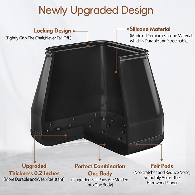 16Pcs Square Chair Leg Floor Protectors - Image 4