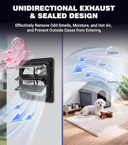 YOZON 10 Inch Attic Fan with Thermostat, Garage Exhaust Fan with Smart - Image 5