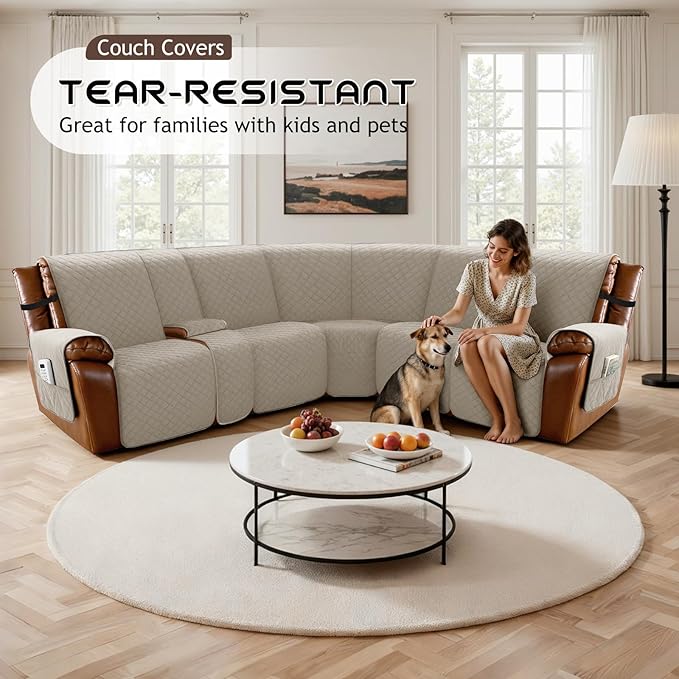 Arfntevss Recliner Sectional Couch Covers - Image 5