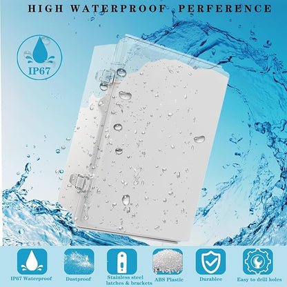 Waterproof Electrical Box, IP67 Junction Box Hinged Grey Cover ABS Project Boxes - Image 2