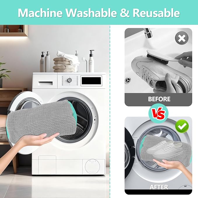 Shoe Washing Machine Bag, Shoe Cleaning Bag, Reusable Laundry Shoes Bag - Image 5