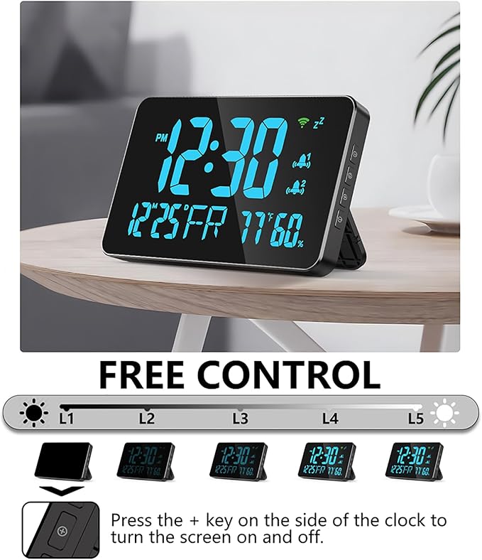 for Tuya WiFi Temperature Humidity Clock, Large LED Display - Image 4
