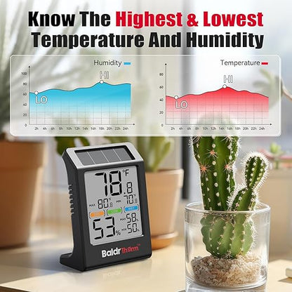 BaldrTherm Room Thermometer Indoor Humidity Meter Solar Powered - Image 4