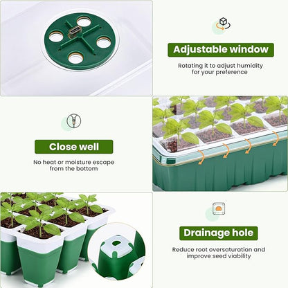 6 Packs Seed Starter Tray with Grow Lights, 72 Cells Silicone Seed Starter Kits - Image 5