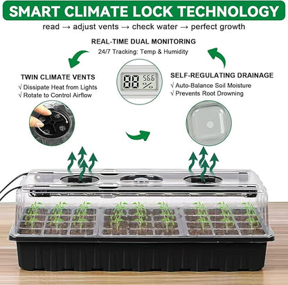 Seed Starter Tray with Grow Light, 72-Cell Seed Starter Kit with Magnetic - Image 6