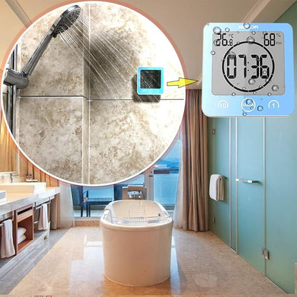 Waterproof Hanging Wall Clock Shower Timer, Large Digital Bathroom Alarm Clock - Image 3