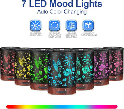 Essential Oil Diffuser- Aromatherapy Diffuser with7 Colors Light and Auto-Off - Image 2