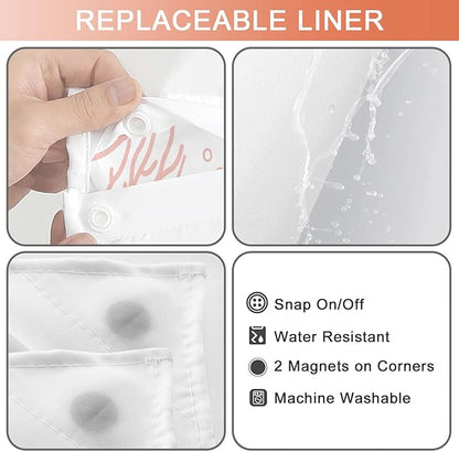Extra Long No Hook Shower Curtain - Image 4