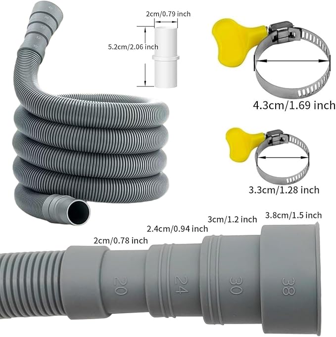 Universal Washing Machine Drain Hose Kit, 10FT Extra Long - Image 2