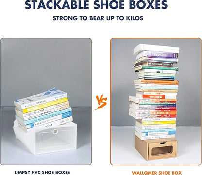 Shoe Box 12 Pack, 13.2 x 8.3 x 5.1in Waterproof Storage Boxes, Stationery - Image 4
