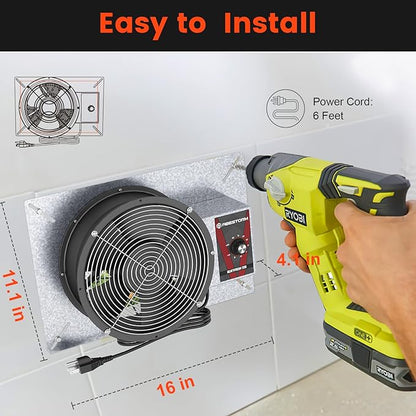 Abestorm 720CFM High Air Flow Crawlspace Ventilation Fan, IP55 Rated 10" Vent - Image 5