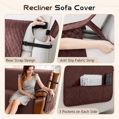 Arfntevss Waterproof Recliner Sectional Couch Covers - Image 4