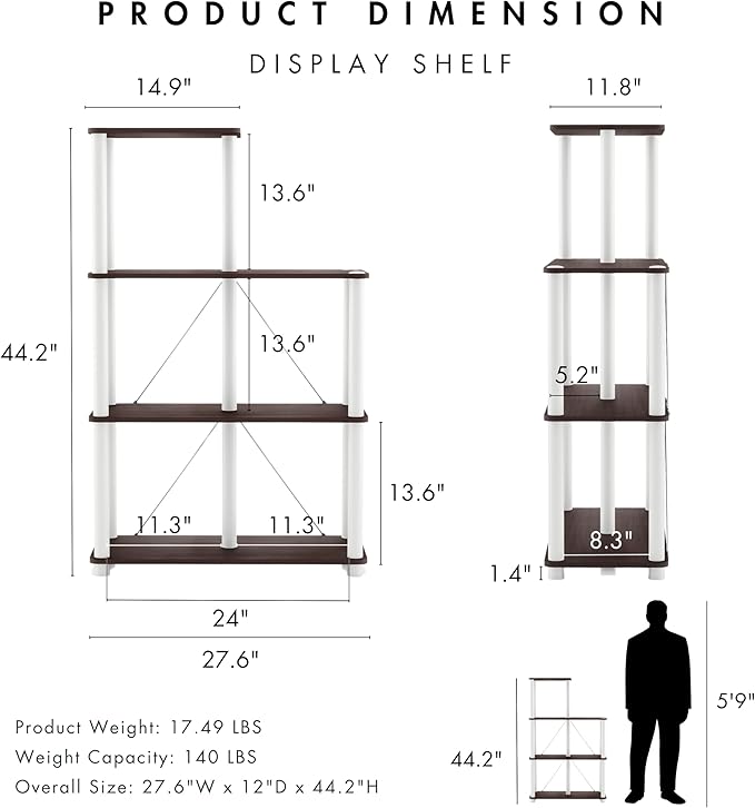 Homes: Inside + Out Apexa Modern 5-Cube Ladder Shelving Units, Collectibles - Image 3