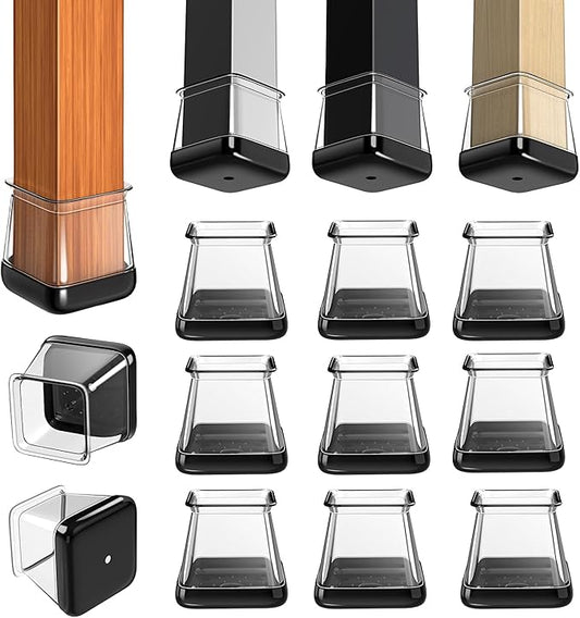 28 Pcs Chair Leg Sliders for Carpet, Square Chair Glides, Silicone Furniture by GICUNK