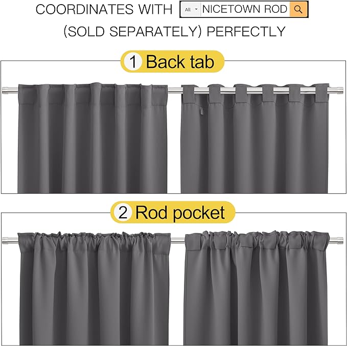 NICETOWN Blackout Curtain Panels Window Draperies - Image 2
