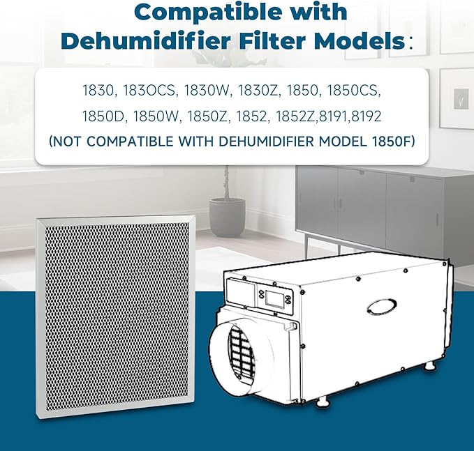 2-Packs 5443 Washable MERV 8 Dehumidifier Filter 10x12x1 Compatible - Image 2