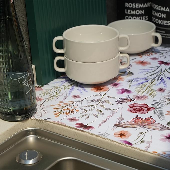 Floral Drawer and Shelf Liner for Kitchen Cabinets, 16IN x 20FT Non-Adhesive - Image 8